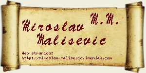 Miroslav Mališević vizit kartica